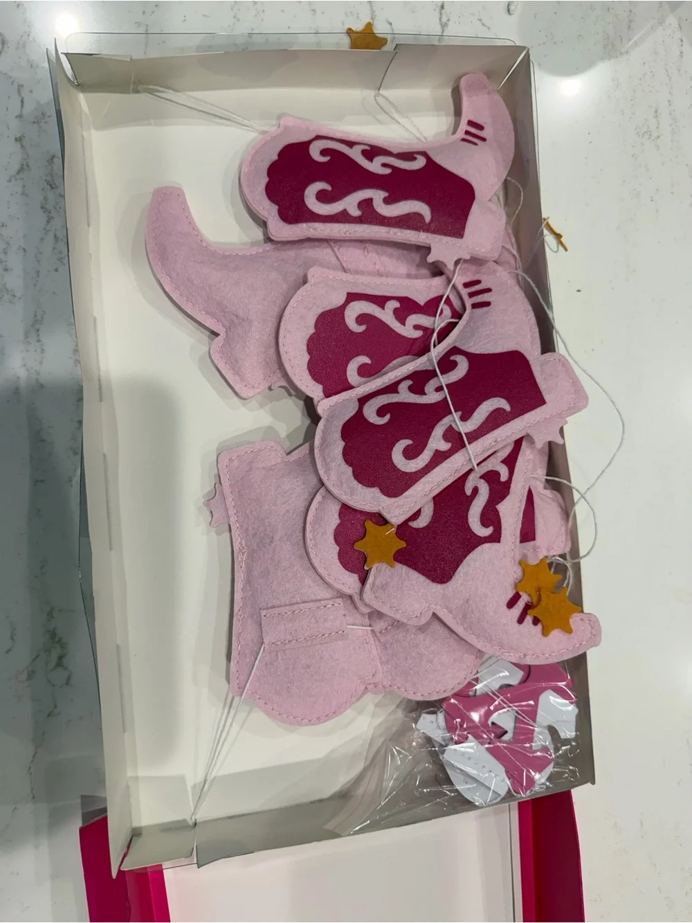 Pink Cowboy Party Banner - Happy Birthday Garland